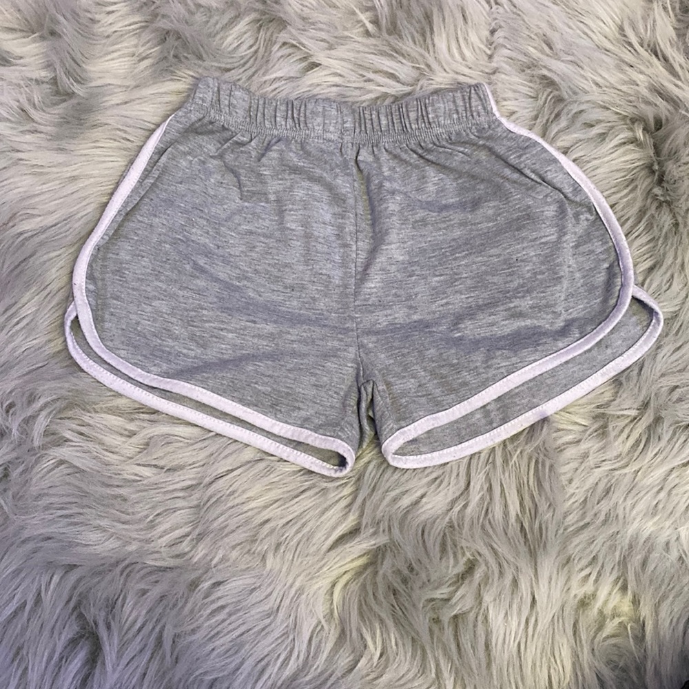 gray & white shorts
